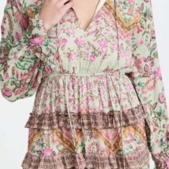 Hemant & Nandita Boho Floral Dress with Beaded Tassels NWT - Picture 4 of 6